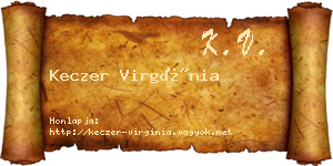 Keczer Virgínia névjegykártya